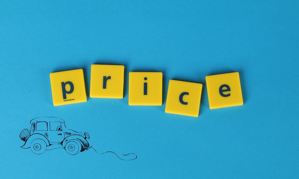 アースカーの料金の安さをイメージしたprice文字とクラシックカーのイラスト